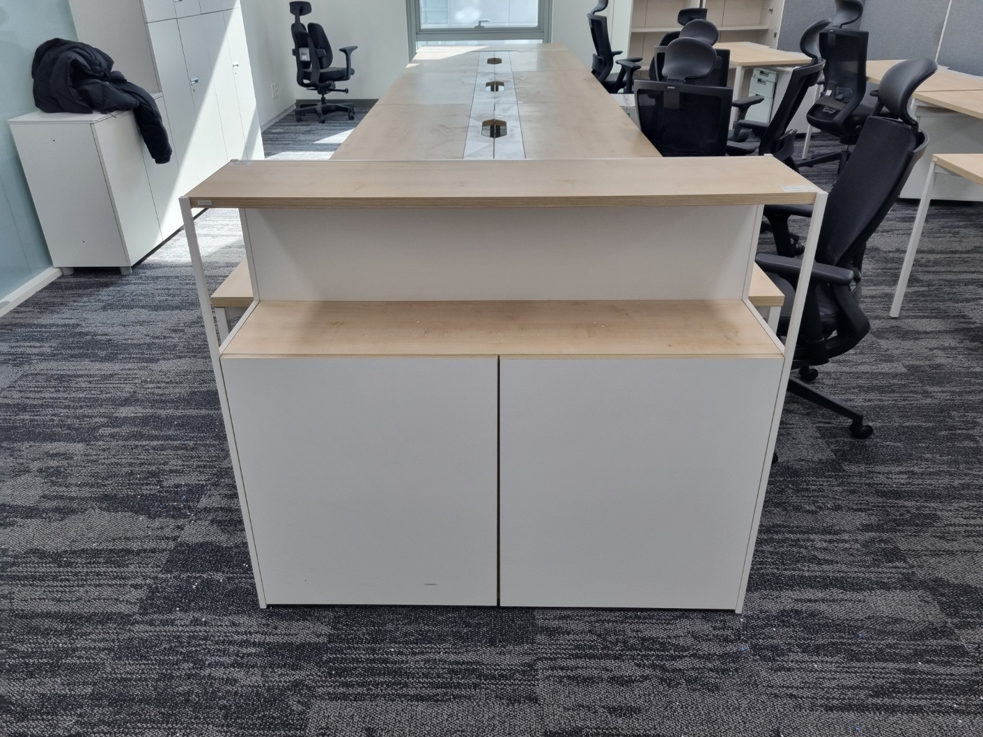 데스커 1200폭 3단 반문 철제책장